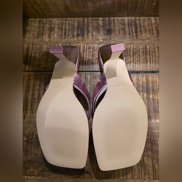 Nine West Nest Heeled Sandals in Pink Metallic - Picture 7 of 8